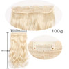iLUU Yellow Clip in Hair Extensions Hair 24100g Synthetic Heat Resistent Friendly Fiber Hairpiece Long Curly Wavy Thick