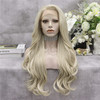 IMSTYLE Blonde Lace Front Wig Long Wave Synthetic Hair Wigs for Women Natural Hairline Blonde Heat Safe Hair 26 Inch Cos