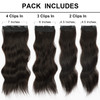 Vigorous Clip in Hair Extensions 4Pcs Dark Brown Long Hair Extensions Clip Ins 20Inch Soft Synthetic Hairpieces for Wome