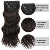 Vigorous Clip in Hair Extensions 4Pcs Dark Brown Long Hair Extensions Clip Ins 20Inch Soft Synthetic Hairpieces for Wome