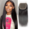 QTHAIR 18A Virgin Straight Hair Lace Closure 16inch 4x4 Free Part 130 Density Top Swiss Lace Natural Straight Human Hair