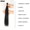 DBUT Synthetic Hair 6 Bundles with Simple Closure Yaki Straight Weave Heat Resistant Kinky Straight 7pcs High Temperatur