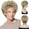 GNIMEGIL Old Lady Wig Curly Blonde Wigs For Women Natural Hair Short Curly Wigs With Bangs Synthetic Princess Diana Blan