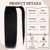 14 Human Hair Ponytail Extension 70g 1 Jet Black 100 Remy Human Hair Wrap Around Long Ponytail Clip in Hair Extensions S