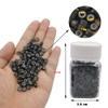 Flosius 500 Pcs Hair Extension Beads 5mm Silicone Micro Rings Links Beads for I Tip Human Hair Extensions Tool Dark Brow