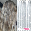 MISSUHUI Hair Tinsel Kit With Tools 48 Inch 1200 Strands Glitter Tinsel Hair Extensions Sparkling Shiny Hair Tinsel Stra
