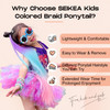 SEIKEA Colored Hair Extensions 26 9 Strands Lightweight Colored Hair Extensions for Kids Braid Ponytail Blend Hair Tinse