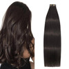 Aison Tape in Hair Extensions Real Remy Human Hair Invisible Seamless Skin Weft Human Hair Tape in Extensions Color 2 Da