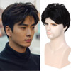 BECUS Mens Wig Short Hair Black Wigs for Men Guy Heat Resistant Synthetic Fashion Male Natural Hair Replacement Mens Wig