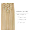 WENNALIFE Clip in Human Hair Extensions 16 Inch 120g 7pcs Light Blonde Highlighted Golden Blonde Hair Extensions Clip In