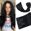 Aison Jet Black Clip in Hair Extensions Real Human Hair 70G 100 Remy Human Hair Clip in Extensions 7pcs 16clips 18 Inch