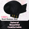 Aison Jet Black Clip in Hair Extensions Real Human Hair 70G 100 Remy Human Hair Clip in Extensions 7pcs 16clips 18 Inch