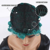 Sheila Beauty Short Wigs for Black Women Finger Wave Wig Blue Green Pixie Cut Curly Wig for Women Natural Looking Short