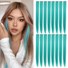 SHKJCHP 16 Pcs Straight One Color Party Highlights Clip on in Hair Extensions Colored Hair Streak Synthetic Hairpieces T