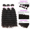 Brazilian 9A Deep Wave 3 Bundles with Closure Virgin Human Hair Bundles with 4x4 Middle Part Closure Unprocessed Virgin