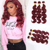 Dorabeauty Human Hair Bundles 99J Burgundy Bundles Body Wave 100 Brazilian Human Hair 20 22 24 inch