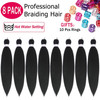 Alrence Pre Stretched Braiding Hair Long Braid 16 Inch 8 Packs Professional Braiding Hair Extensions Synthetic Crochet T