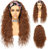 SOMIARIK Glueless Loose Curly Headband Wig Long Curly Bright Brown Wigs for Black Women None Lace Front Wigs Natural Hai