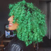 andromeda Ombre Green Wigs for Black Women Soft Short Curly Wig with Bangs Synthetic Afro Loose Kinky Curly Wig St Patri