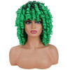 andromeda Ombre Green Wigs for Black Women Soft Short Curly Wig with Bangs Synthetic Afro Loose Kinky Curly Wig St Patri