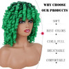 andromeda Ombre Green Wigs for Black Women Soft Short Curly Wig with Bangs Synthetic Afro Loose Kinky Curly Wig St Patri