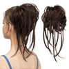 CJL HAIR Messy Bun Hair Piece Curly Hair Bun Extensions with Straight Tails Synthetic Hair Scrunchies Ponytail Hairpiece