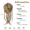 CJL HAIR Messy Bun Hair Piece Curly Hair Bun Extensions with Straight Tails Synthetic Hair Scrunchies Ponytail Hairpiece