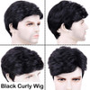 BECUS Human Hair Wig Black Wig Human Hair Wigs Mens Wigs Short Costume Cosplay Natural Daily Use HollaweenFree WigCap