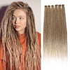 Leeven 20 Strands Synthetic Dreadlock Extensions 18 Inch Single Ended Ombre Blonde Thin Dreads Extensions Crochet Hippe