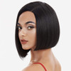 DBUT Synthetic Lace Front Wigs for Women HD Lace Side Part Straight Bob Wig Short Black Bob Heat Resistant Fibers 1B Col