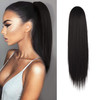 BARSDAR Dark Brown Ponytail Extension 14 Inch Short Straight Drawstring Ponytail Extensions for Women Synthetic Drawstri