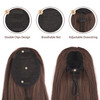 BARSDAR Dark Brown Ponytail Extension 14 Inch Short Straight Drawstring Ponytail Extensions for Women Synthetic Drawstri