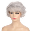 Kaneles Short Curly Grey Women Wigs Hair Old Lady Wig with Bangs Natural Synthetic Hair Heat Resistant Halloween Cosplay