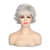 Kaneles Short Grey Wigs for Women Curly Wig with Bangs Fluffy Natural Looking Old Lady Synthetic Costume Daily Party Cos