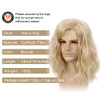 HBwig Blonde Long Curly Fluffy Wig for Men Natural Synthetic Hair for Daily Costume Party Blonde