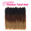 Dorsanee Ombre Passion Twist Hair 18 Inch 6 Packs Water Wave Crochet Hair Long Bohemian Curly Braiding Hair for Butterfl