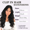 NAYOO Clip in Hair Extensions for Women 20 Inch Long Wavy Curly Natural Black Hairpieces Full Head Synthetic Hair Hairpi