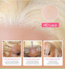 613 Bob Wigs 13x4 HD Lace Front Blonde Human Hair Silky Straight Middle Part Bob Wigs Bleached Knots Glueless 180 Densit