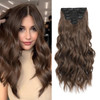Fliace Clip in Hair Extensions for Women Chestnut Brown Long Wavy Hair Extensions Clip Ins 6PCS 20 Inch Synthetic Soft a