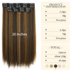 Su Exquisite Straight Hair Extensions Clip in Long Synthetic Hair Extensions 20 inches Thick Hairpieces for Women 20 Inc