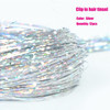 YOOONXI 12Pcs Hair Tinsel Clip in 196Inch Glitter Tinsel Hair Extensions Heat Resistant Shiny Sparkle Fairy Hair Tinsel