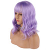 eNilecor Lavender Purple Wig Short Colorful colored Curly Wavy Synthetic Bob Wigs with Air Bangs 14 Natural Lilac Neon W