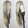 mszyhuwan 613 Blonde Mixed Black Highlights Fringe Bangs Lolita Hair Wig for Costume Party Cosplay Womens Wig Long Wavy
