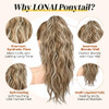 LONAI Ponytail Extension 18 Wavy Claw Clip Ponytail Extensions Shoulder Length Curly Wavy Claw Clip in Ponytail Hair Ext