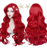 Red Curly Wig Max Beauty Red Mermaid Cosplay Wigs for Woman with Starfish Hair Clips Adult Long Hair Daily Wig Heat Resi