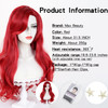 Red Curly Wig Max Beauty Red Mermaid Cosplay Wigs for Woman with Starfish Hair Clips Adult Long Hair Daily Wig Heat Resi