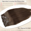 Clip in Hair Extensions Brown Real Human Hair Clip ins 18 Inch Straight Seamless Clip in Hair Extensions Remy Human Hair