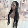 Choshim Hair Micro Braided Lace Front Wig Heat Resistant Fiber Synthetic Twist Braid Half Hand Tied Front Lace Wig 22inc