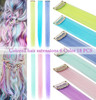 JCHDWSGUO 18 PCS Colored Hair Extensions 21Inch Heatresistant Synthetic Straight Hair Extensions Clip inHair Accessories