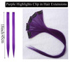 18 Inch High light Clip in Human Hair Extensions 100 Straight Clip on Party Highlights Colored Hair Extensions 6 Piecess